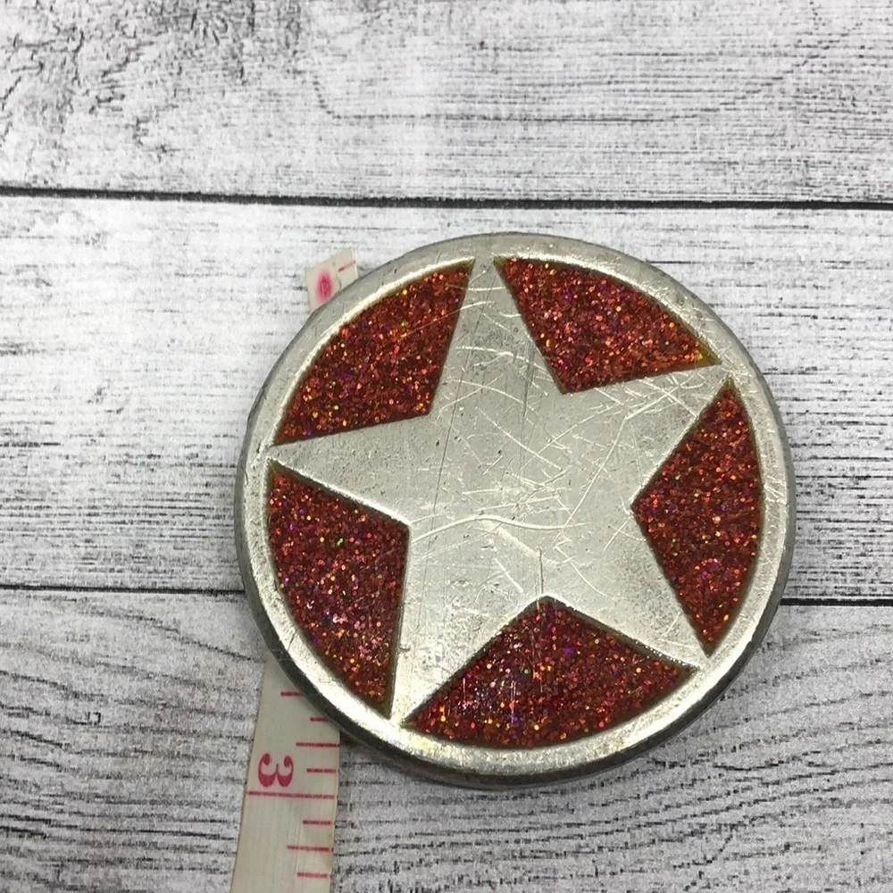 Vintage y2k Star Belt Buckle  Western Texas Glitter Star Belt Buckle Statement